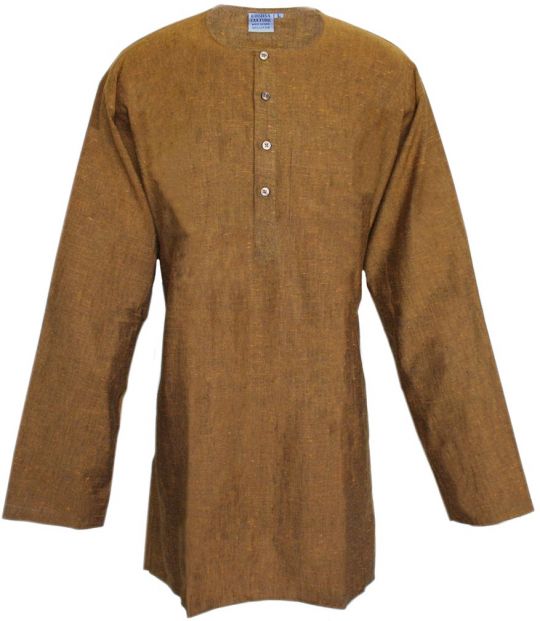 Bengali Kurta Mustard, Long Sleeve Krishna Culture